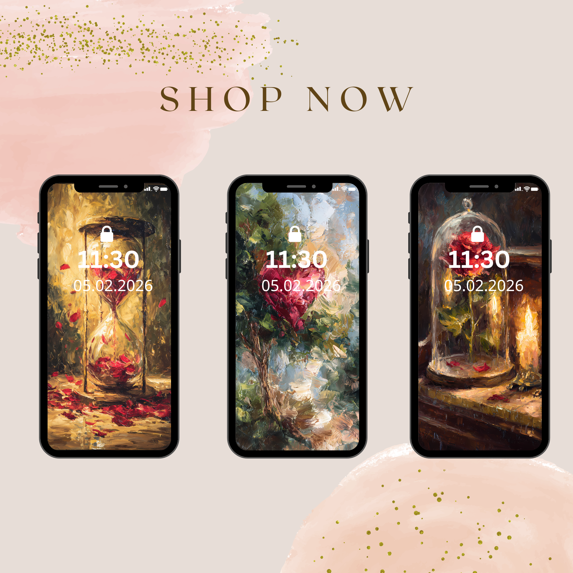 Eternal Whispers Artistic Wallpaper Collection (Set of 5)