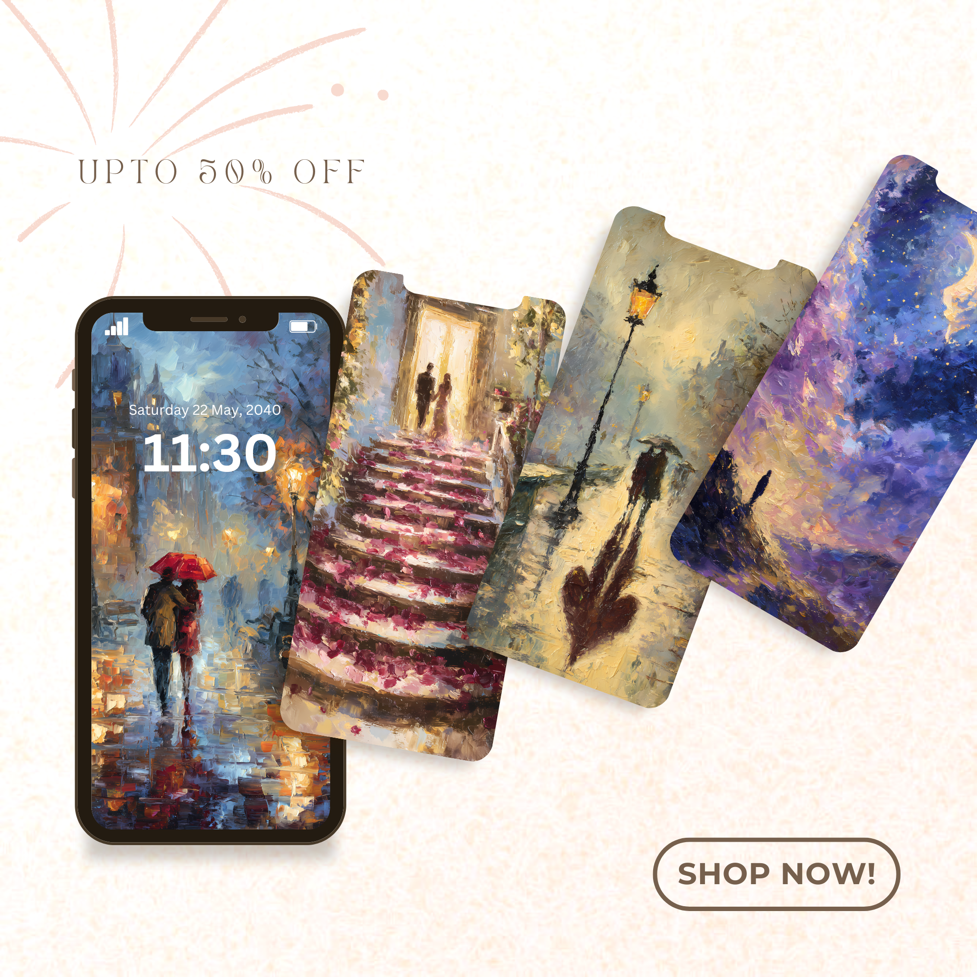 Romantic Nights Collection Digital Wallpaper Collection (5 Pack)