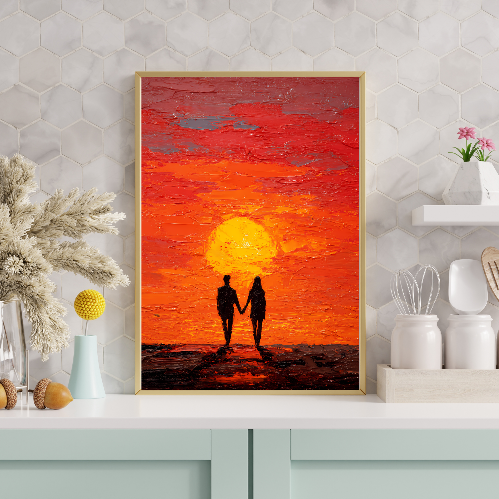 Together Beyond the Sunset Fine Art Poster