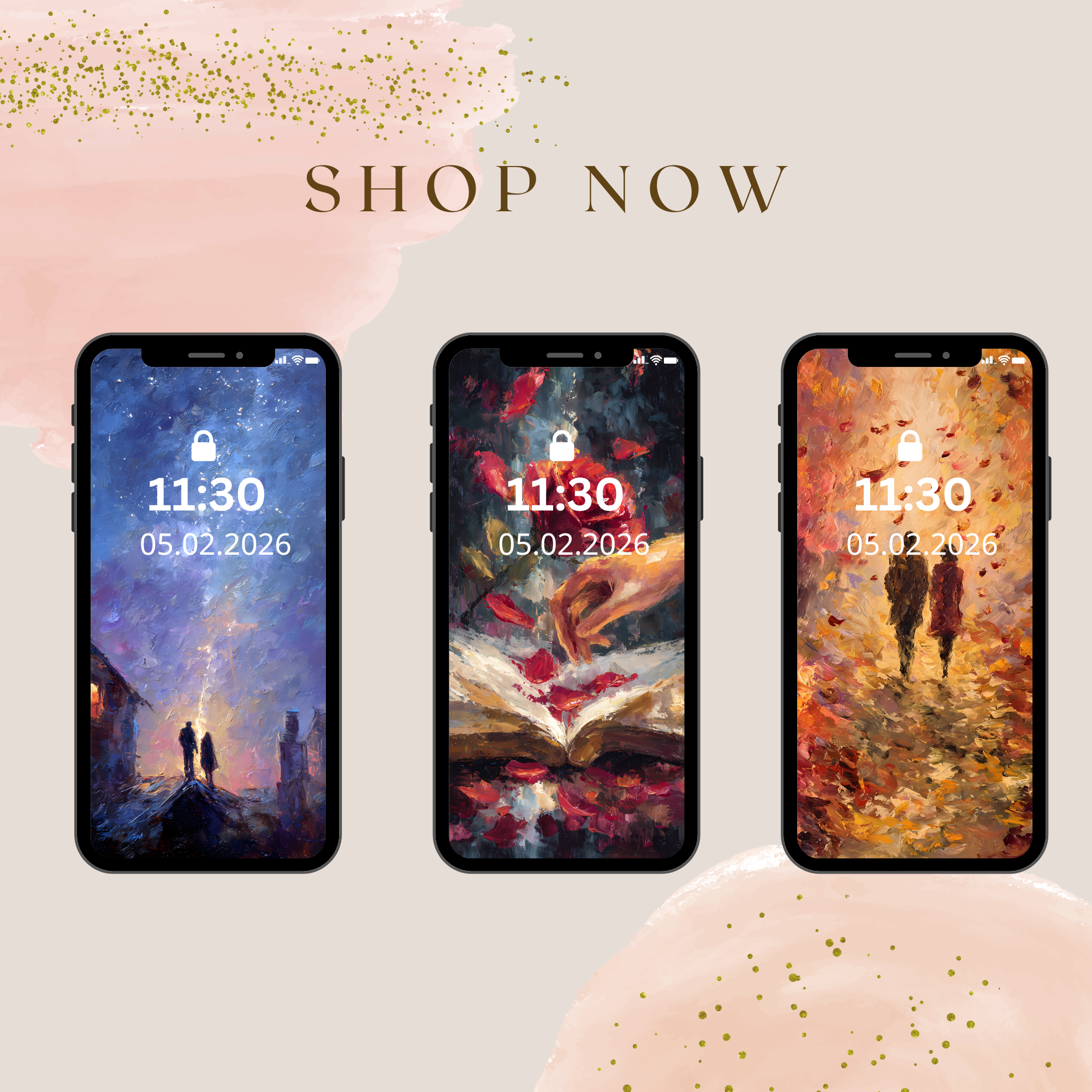 Canvas of Love – Romantic Wallpaper Collection (Set Of 5)