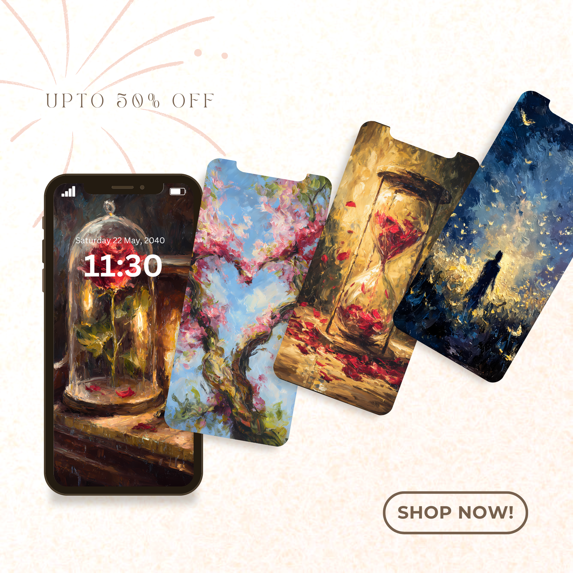 Eternal Whispers Artistic Wallpaper Collection (Set of 5)