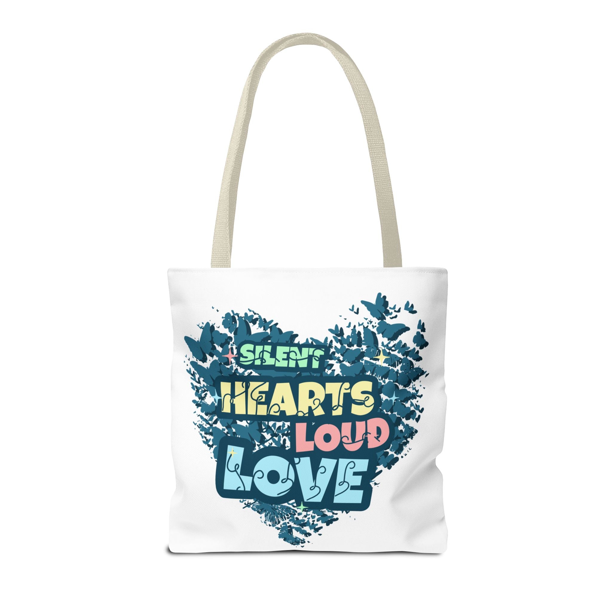 Charming Canvas Tote Bag | Hearts Loud Love Design | Eco-Friendly, Gift for Her, Beach Bag, Shopper Sac, Everyday Use