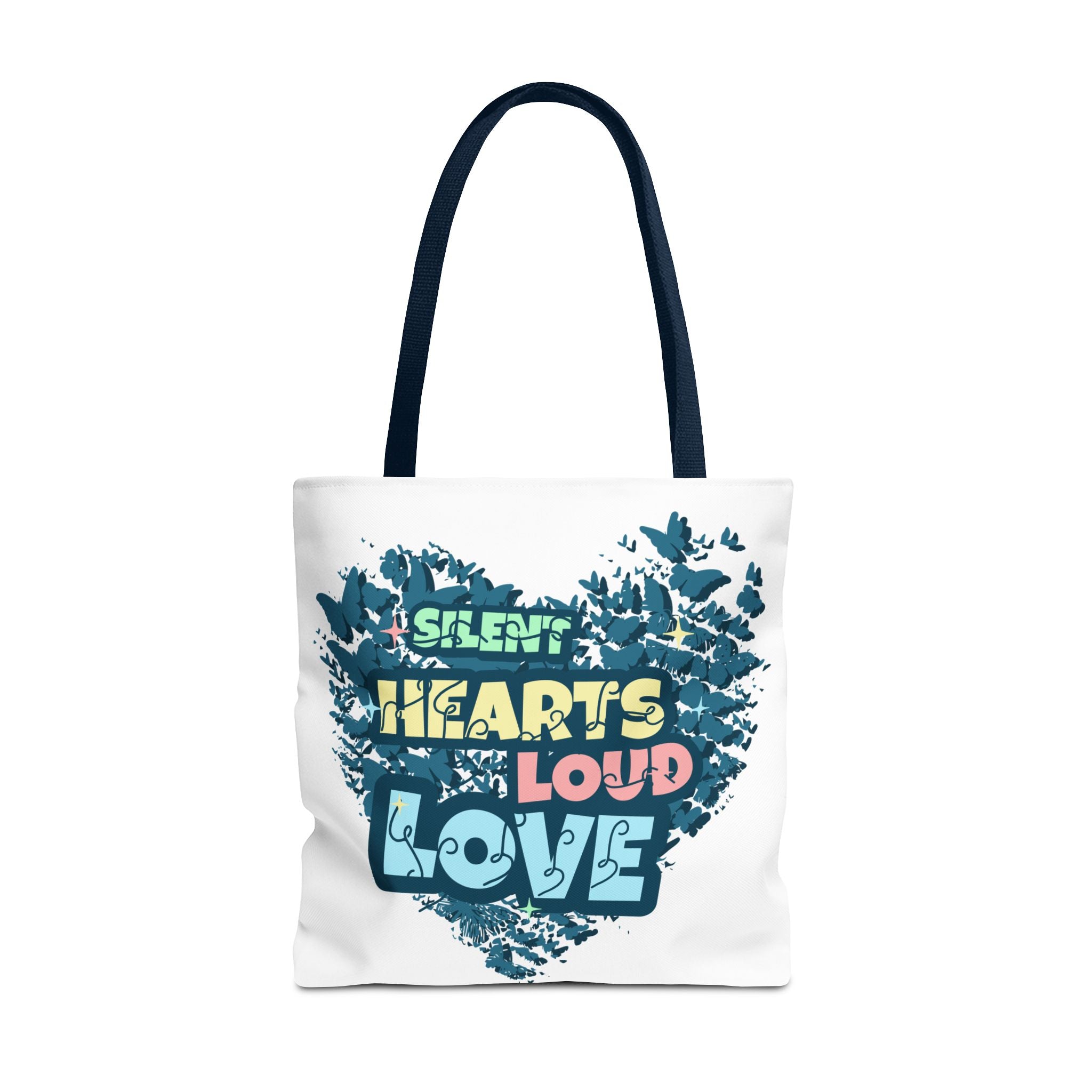 Charming Canvas Tote Bag | Hearts Loud Love Design | Eco-Friendly, Gift for Her, Beach Bag, Shopper Sac, Everyday Use