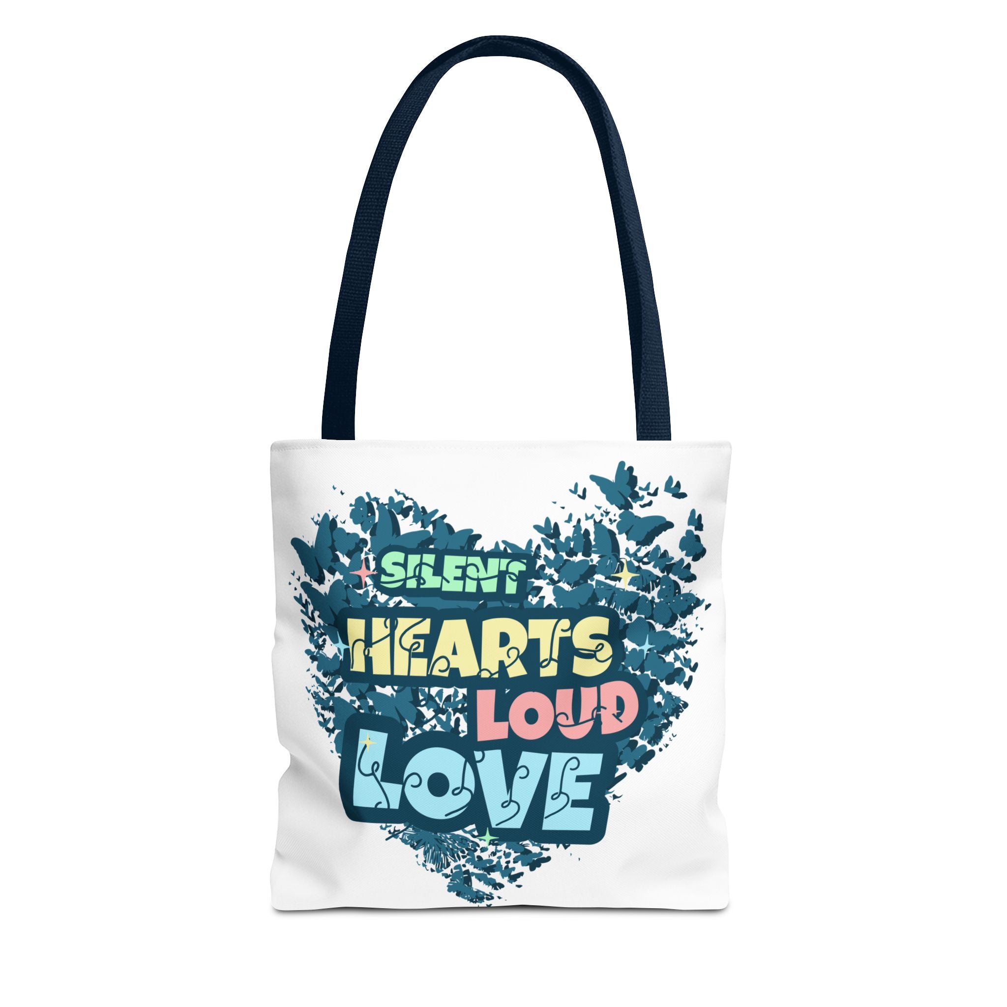 Charming Canvas Tote Bag | Hearts Loud Love Design | Eco-Friendly, Gift for Her, Beach Bag, Shopper Sac, Everyday Use