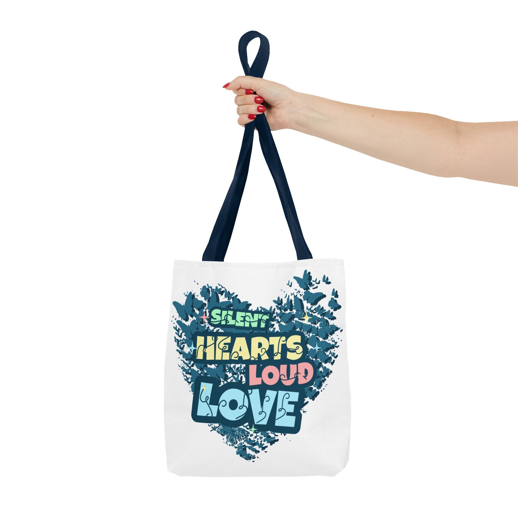 Charming Canvas Tote Bag | Hearts Loud Love Design | Eco-Friendly, Gift for Her, Beach Bag, Shopper Sac, Everyday Use