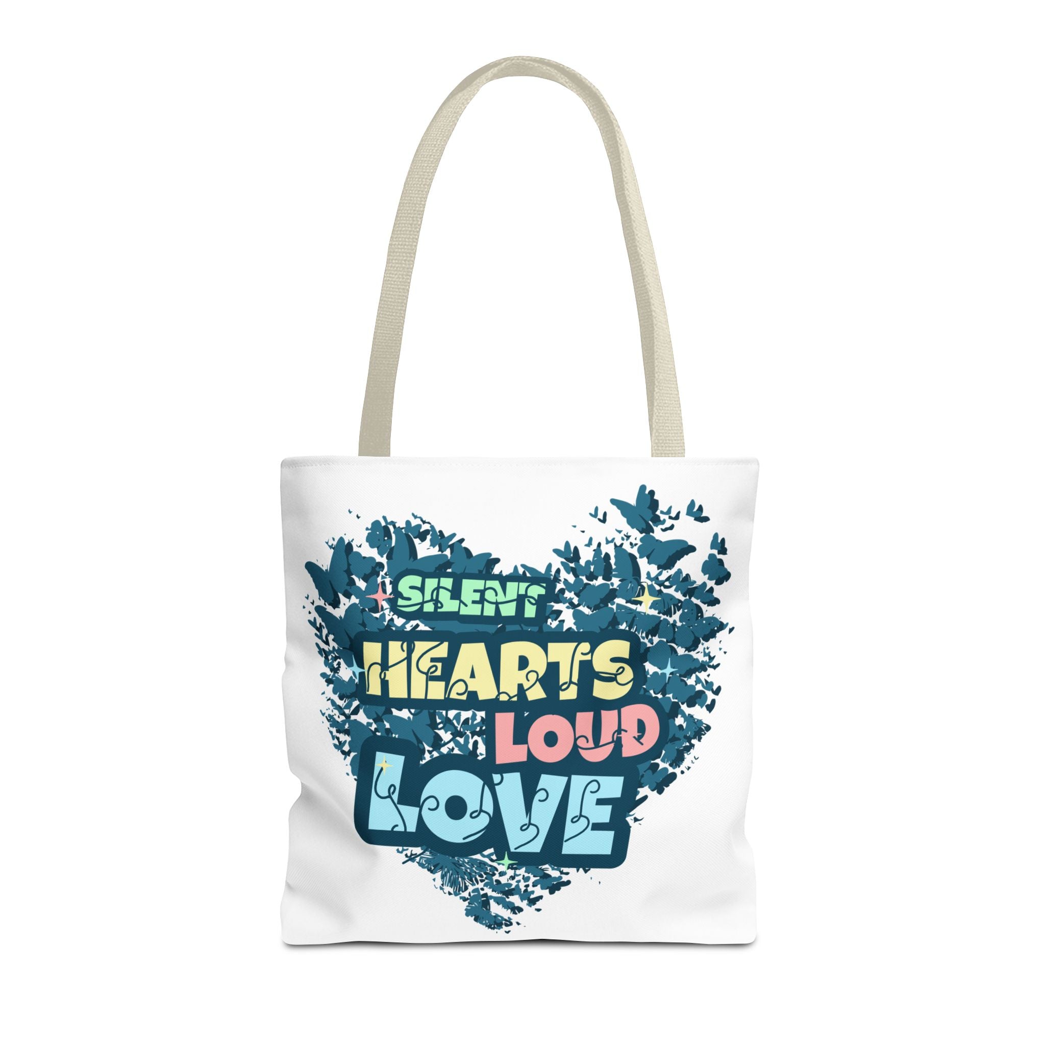 Charming Canvas Tote Bag | Hearts Loud Love Design | Eco-Friendly, Gift for Her, Beach Bag, Shopper Sac, Everyday Use