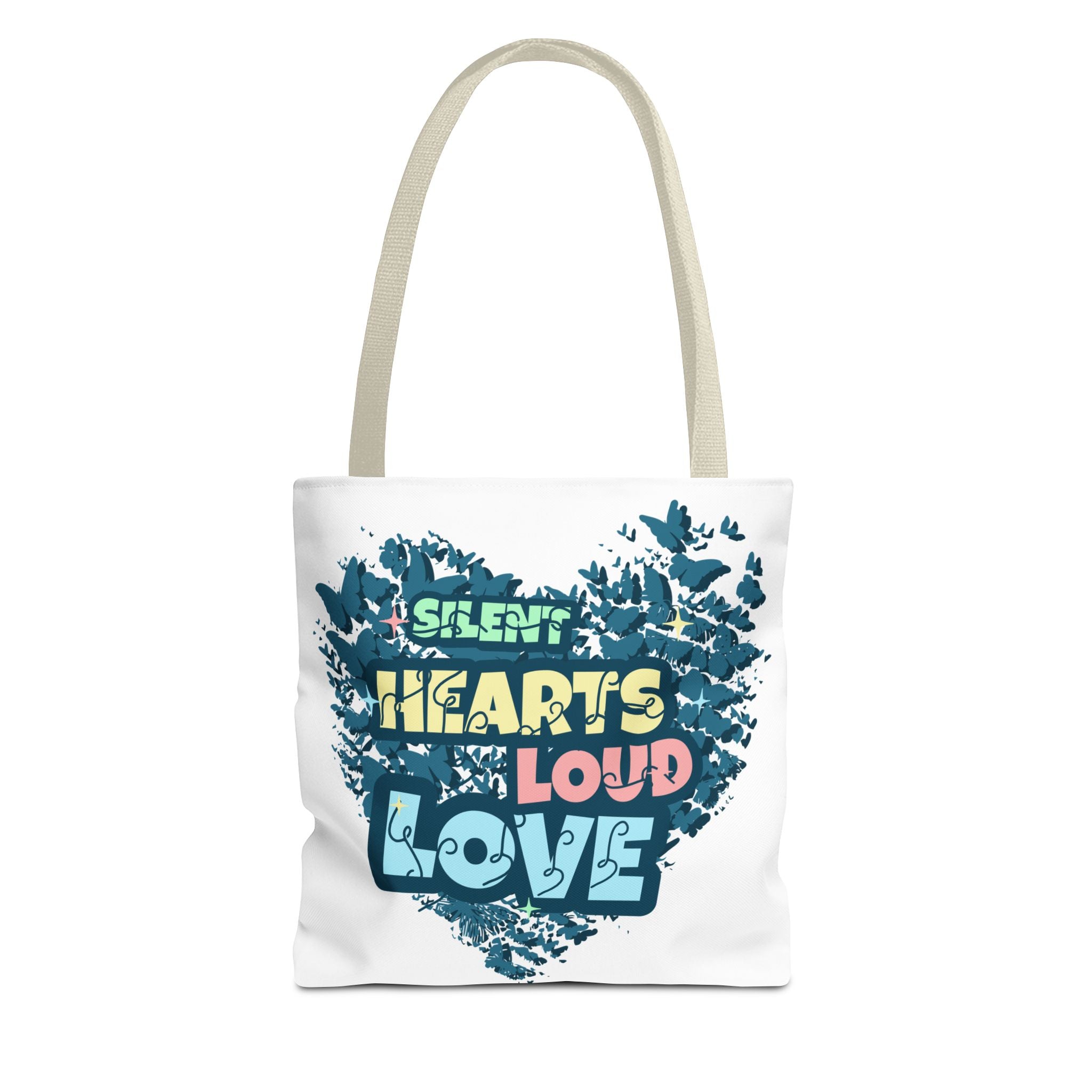 Charming Canvas Tote Bag | Hearts Loud Love Design | Eco-Friendly, Gift for Her, Beach Bag, Shopper Sac, Everyday Use