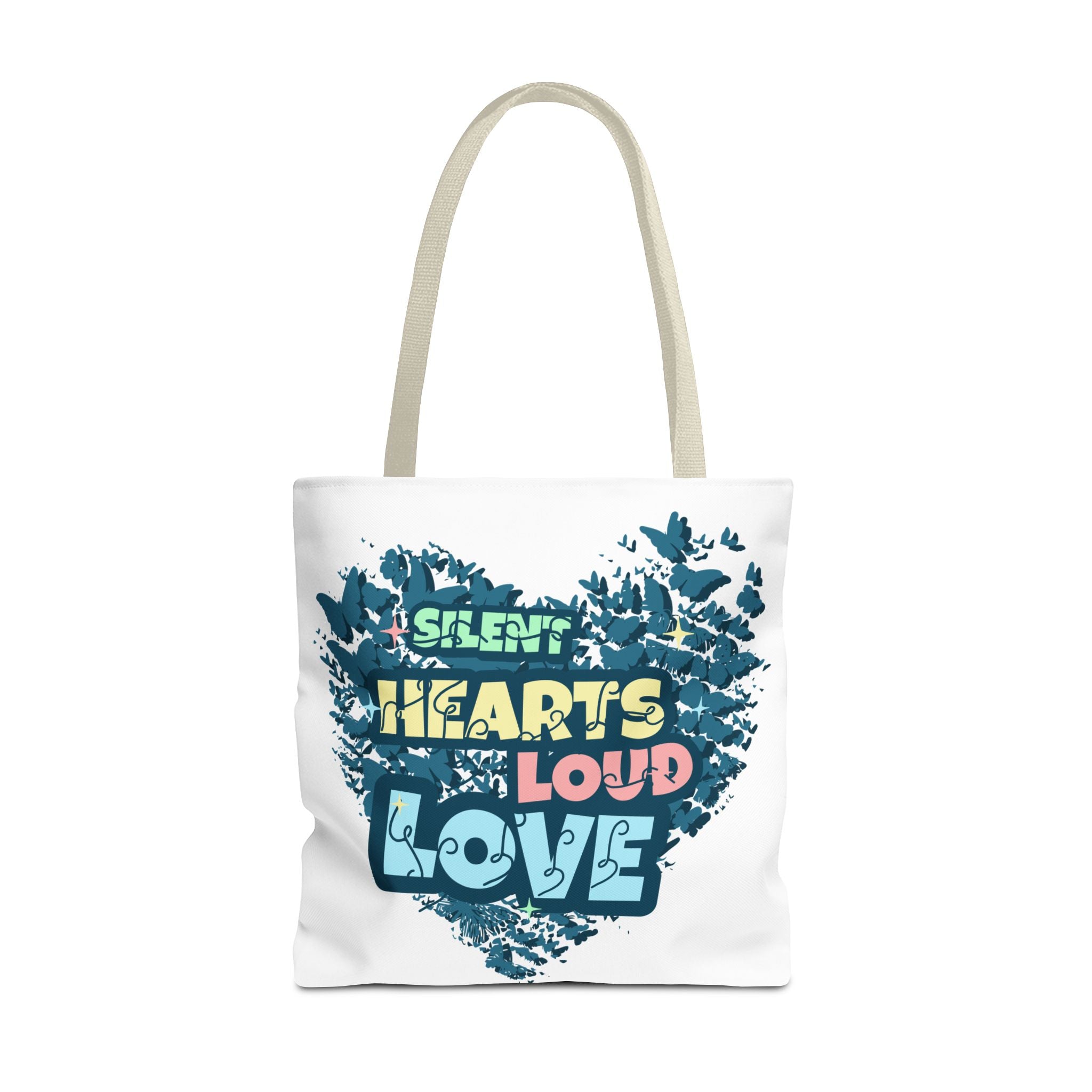 Charming Canvas Tote Bag | Hearts Loud Love Design | Eco-Friendly, Gift for Her, Beach Bag, Shopper Sac, Everyday Use