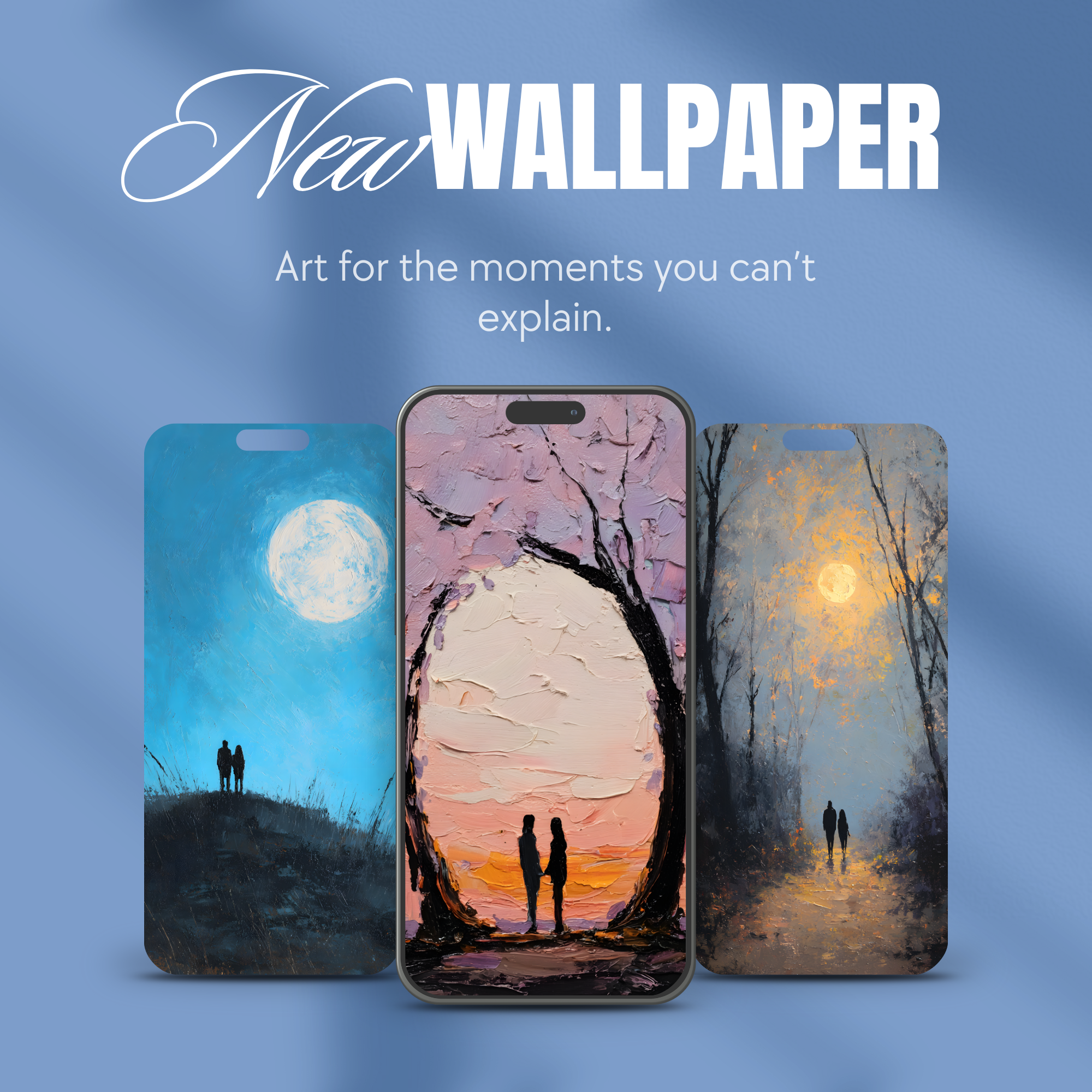 Bring quiet Romantic Painterly Phone Wallpaper Set