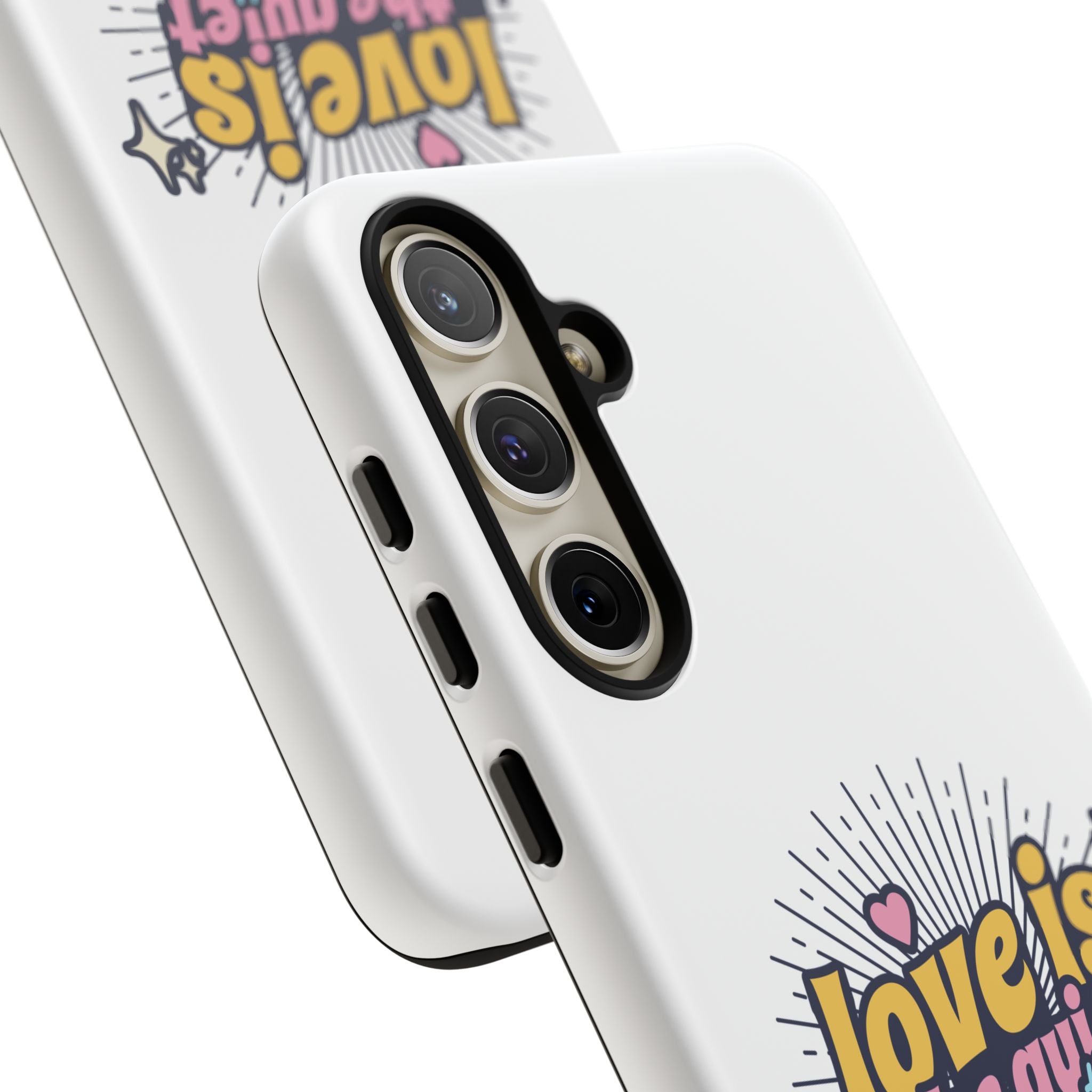 Phone Case with Inspirational Quote, Love is the Quiet Strength, Unique Gift for Friends, Motivational Accessory, Stylish and Protective