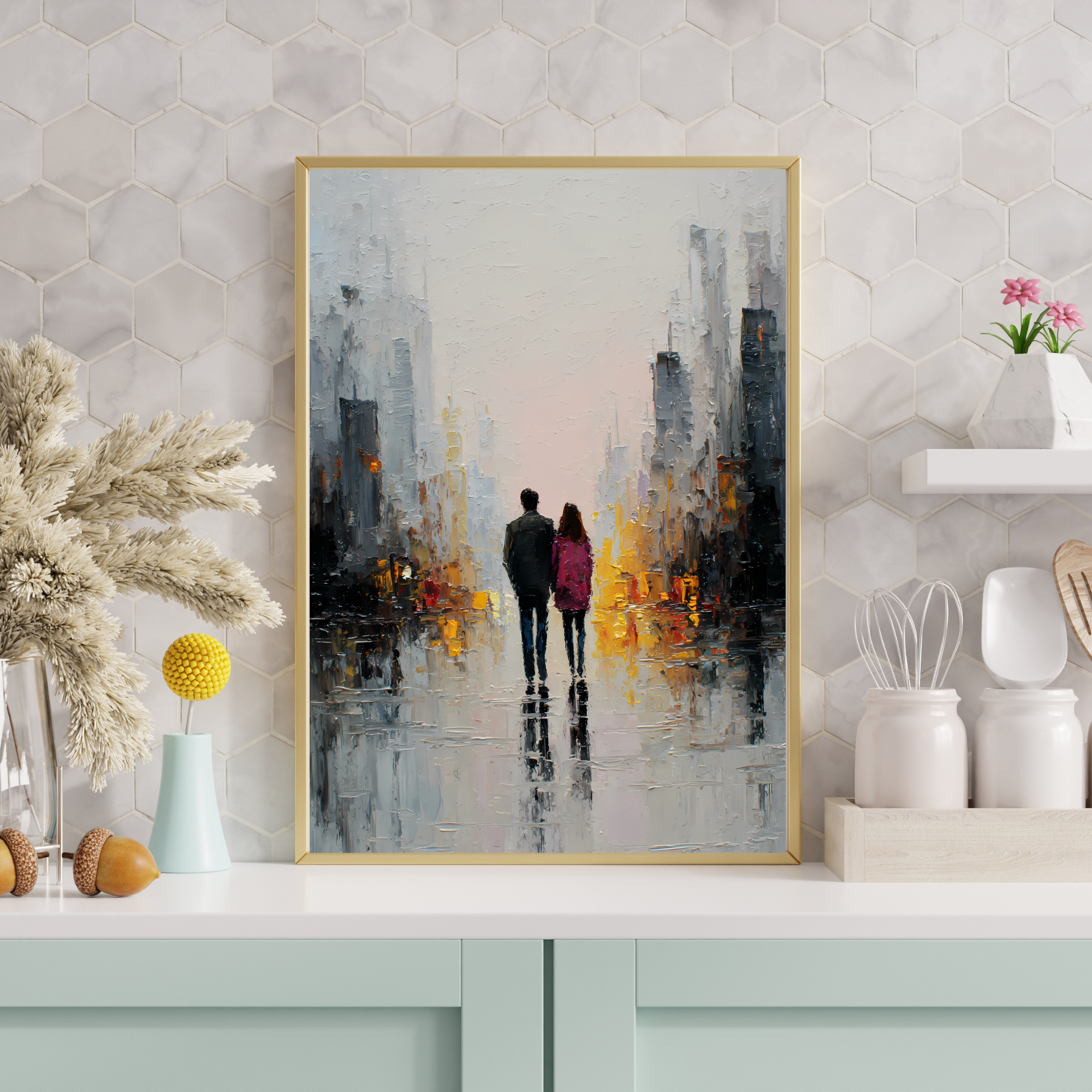 Together in the City Fine Art Poster