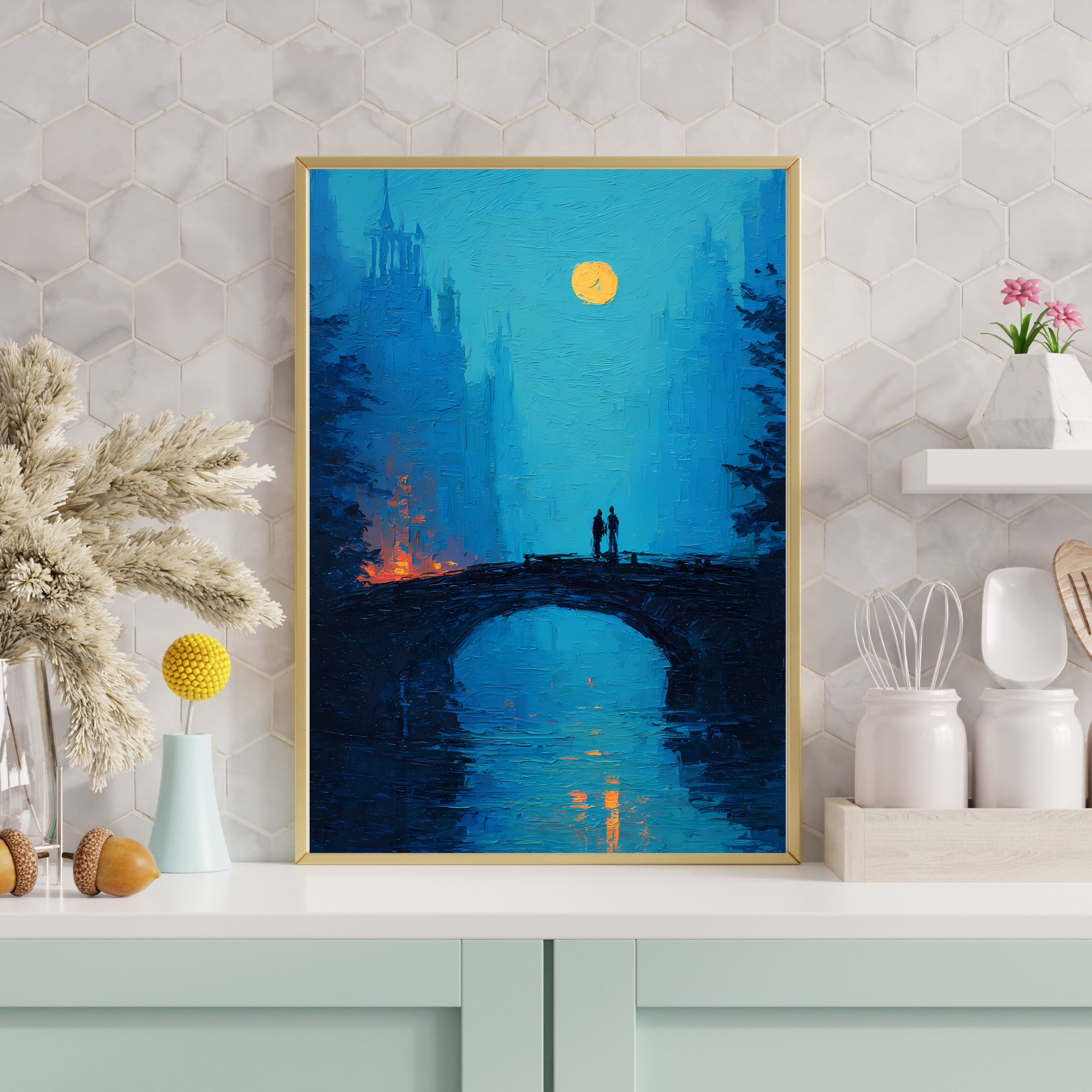 Whispers on the Bridge Fine art Poster