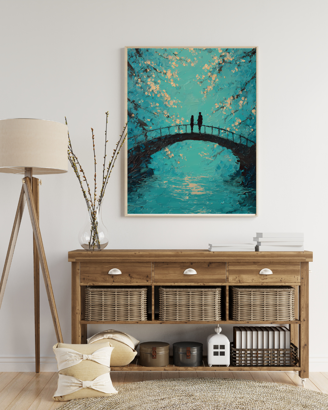 Echoes Beneath the Blossoms Stretched Canvas