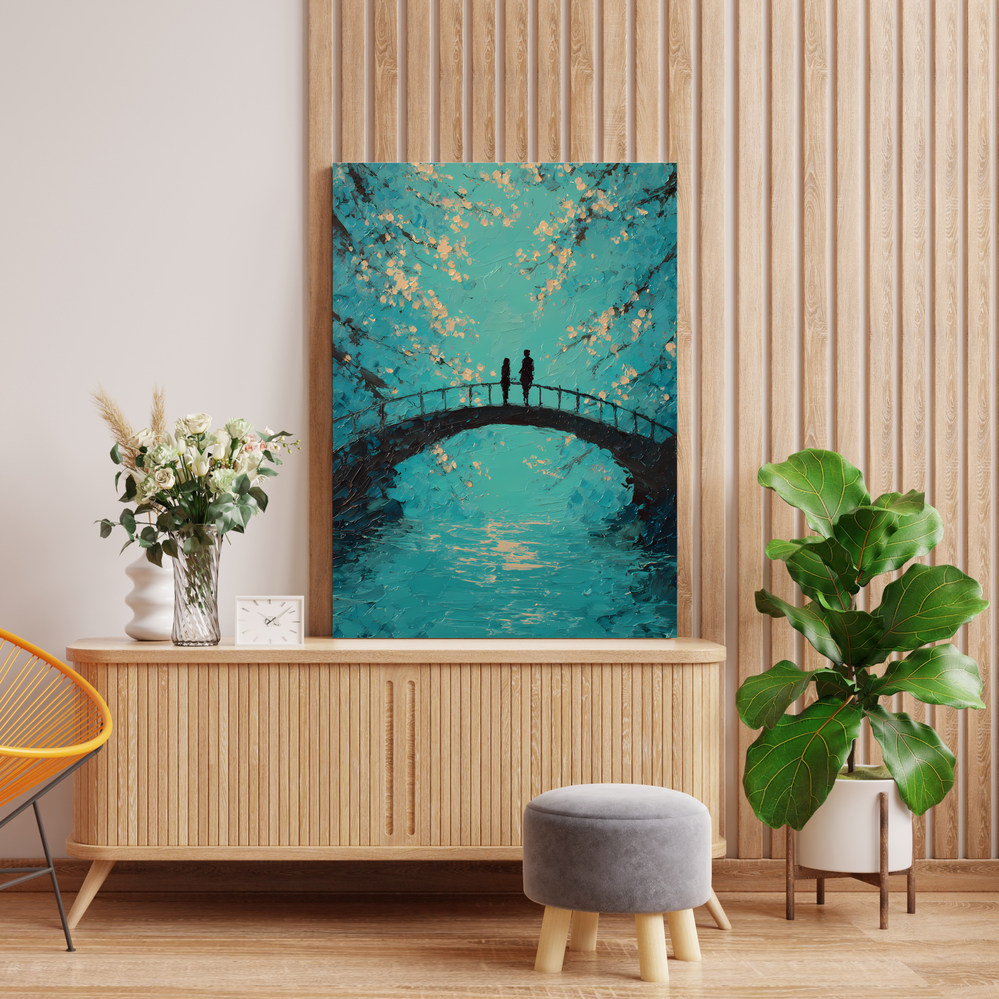 Echoes Beneath the Blossoms Stretched Canvas