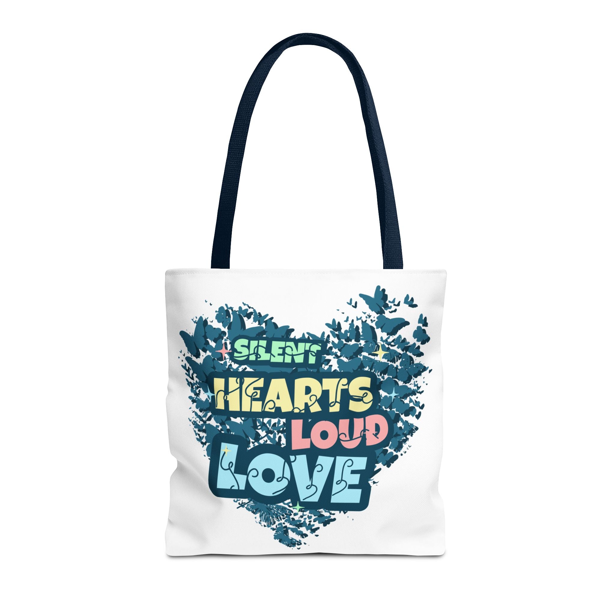 Charming Canvas Tote Bag | Hearts Loud Love Design | Eco-Friendly, Gift for Her, Beach Bag, Shopper Sac, Everyday Use