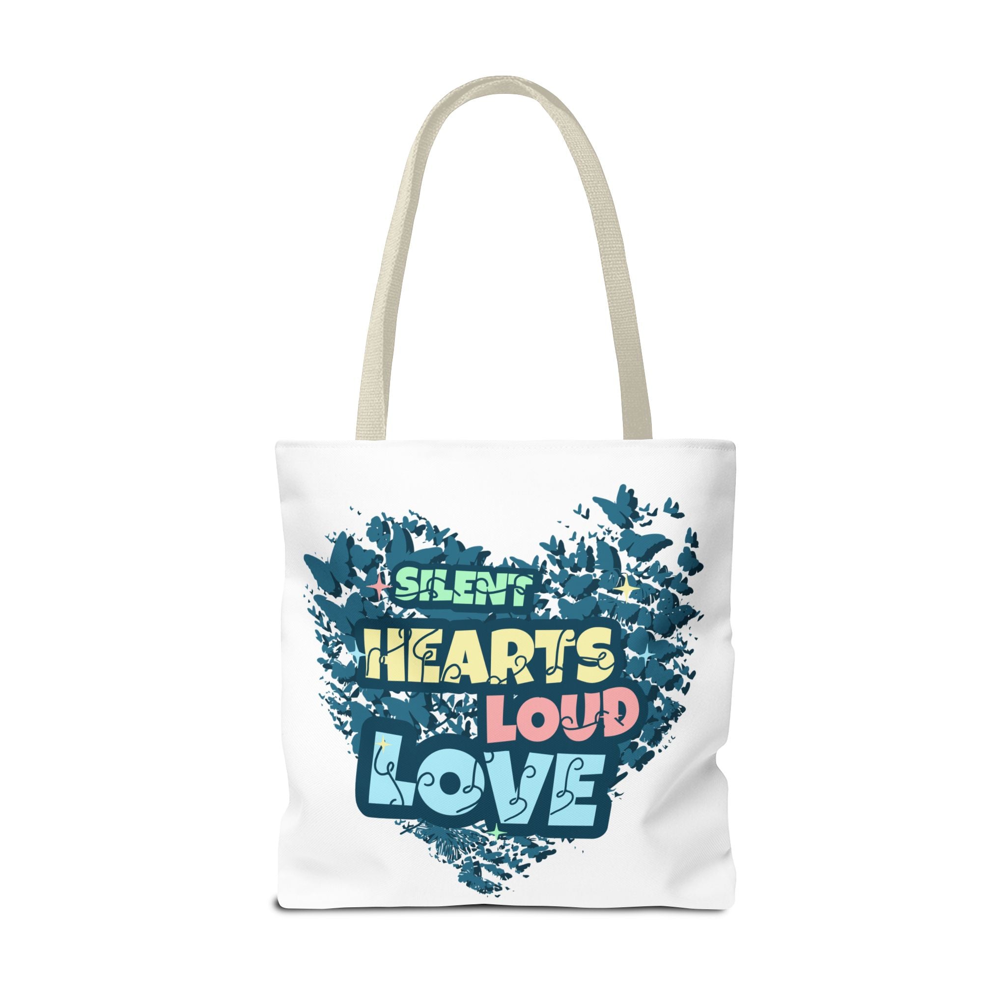 Charming Canvas Tote Bag | Hearts Loud Love Design | Eco-Friendly, Gift for Her, Beach Bag, Shopper Sac, Everyday Use