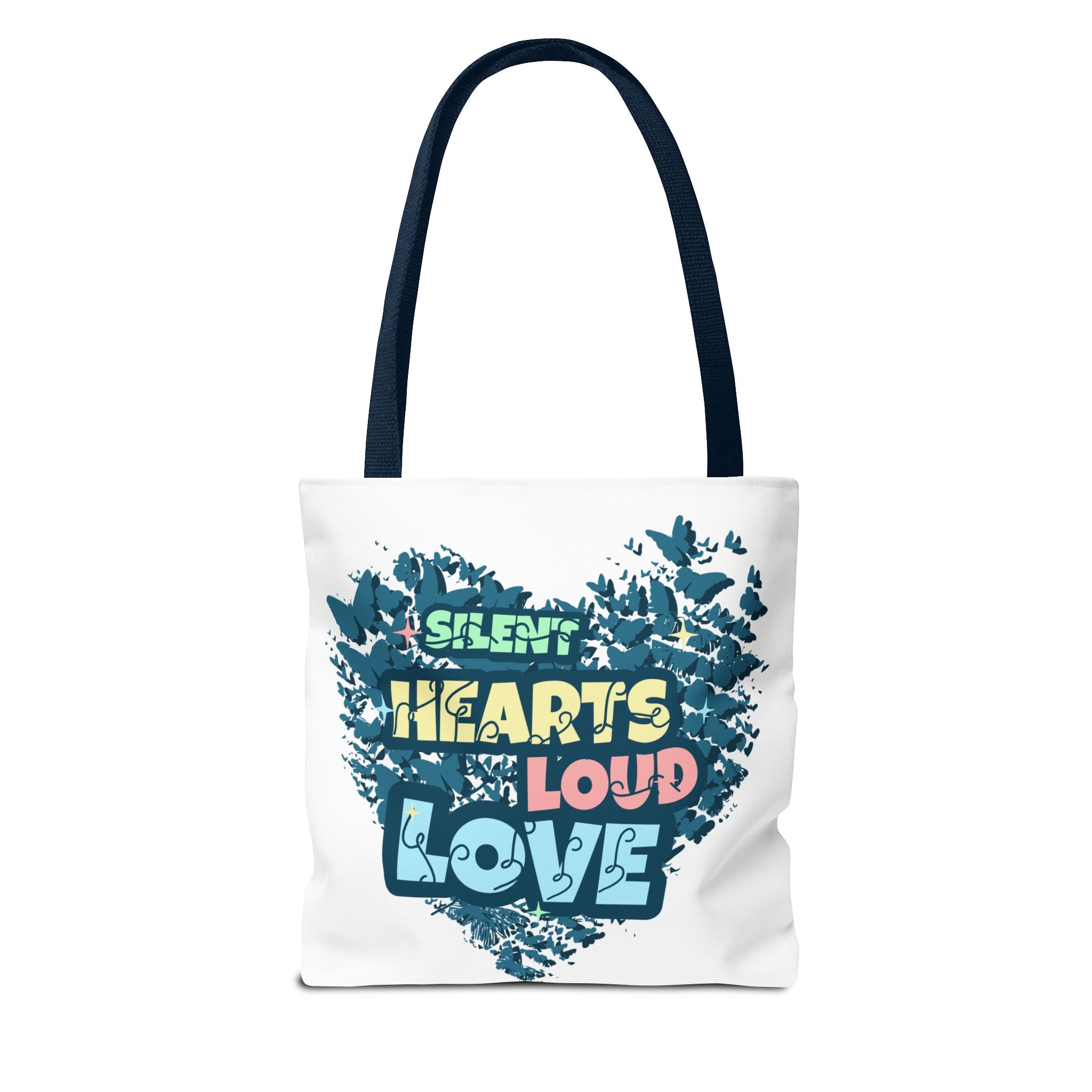 Charming Canvas Tote Bag | Hearts Loud Love Design | Eco-Friendly, Gift for Her, Beach Bag, Shopper Sac, Everyday Use