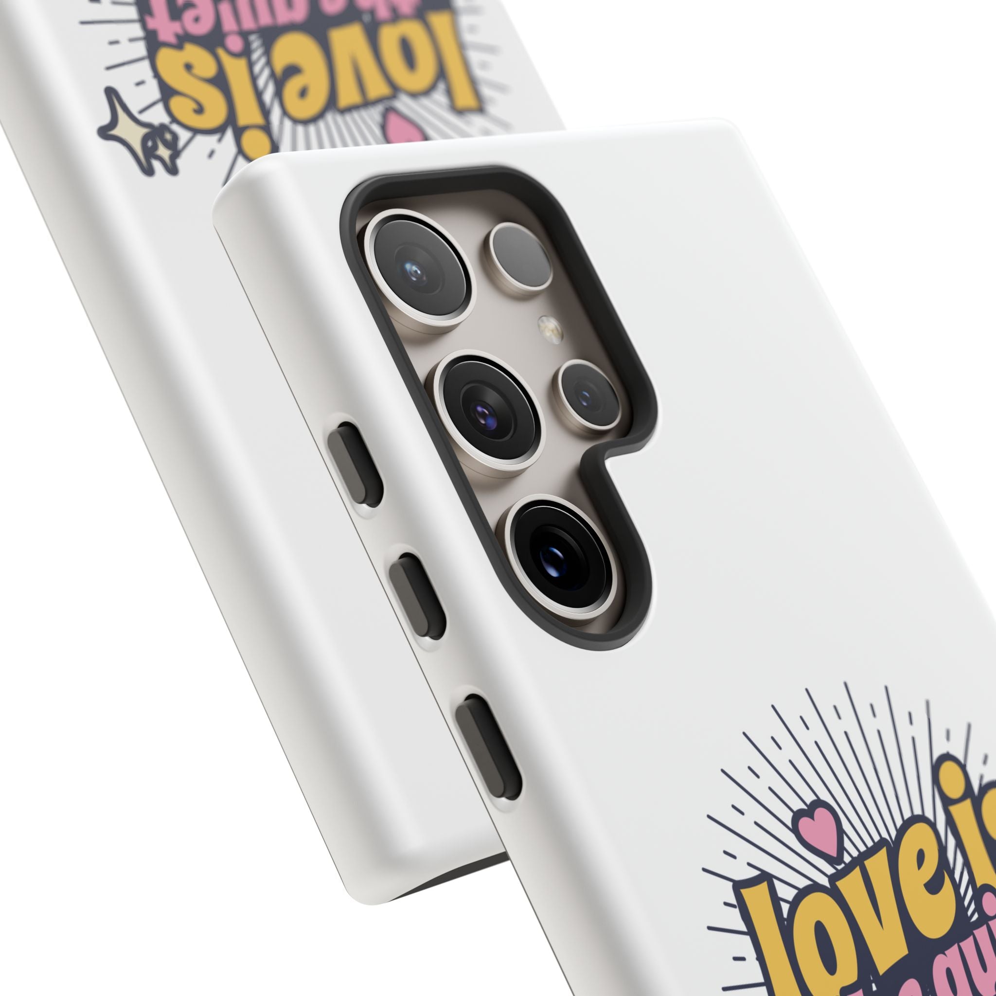 Phone Case with Inspirational Quote, Love is the Quiet Strength, Unique Gift for Friends, Motivational Accessory, Stylish and Protective