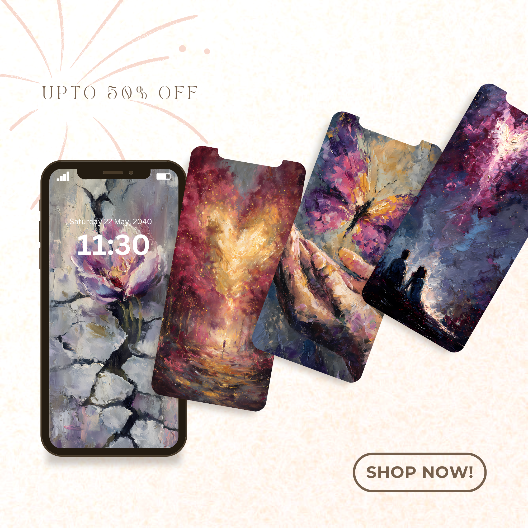 Library of Love   Romantic Wallpaper Collection (Set Of 5)