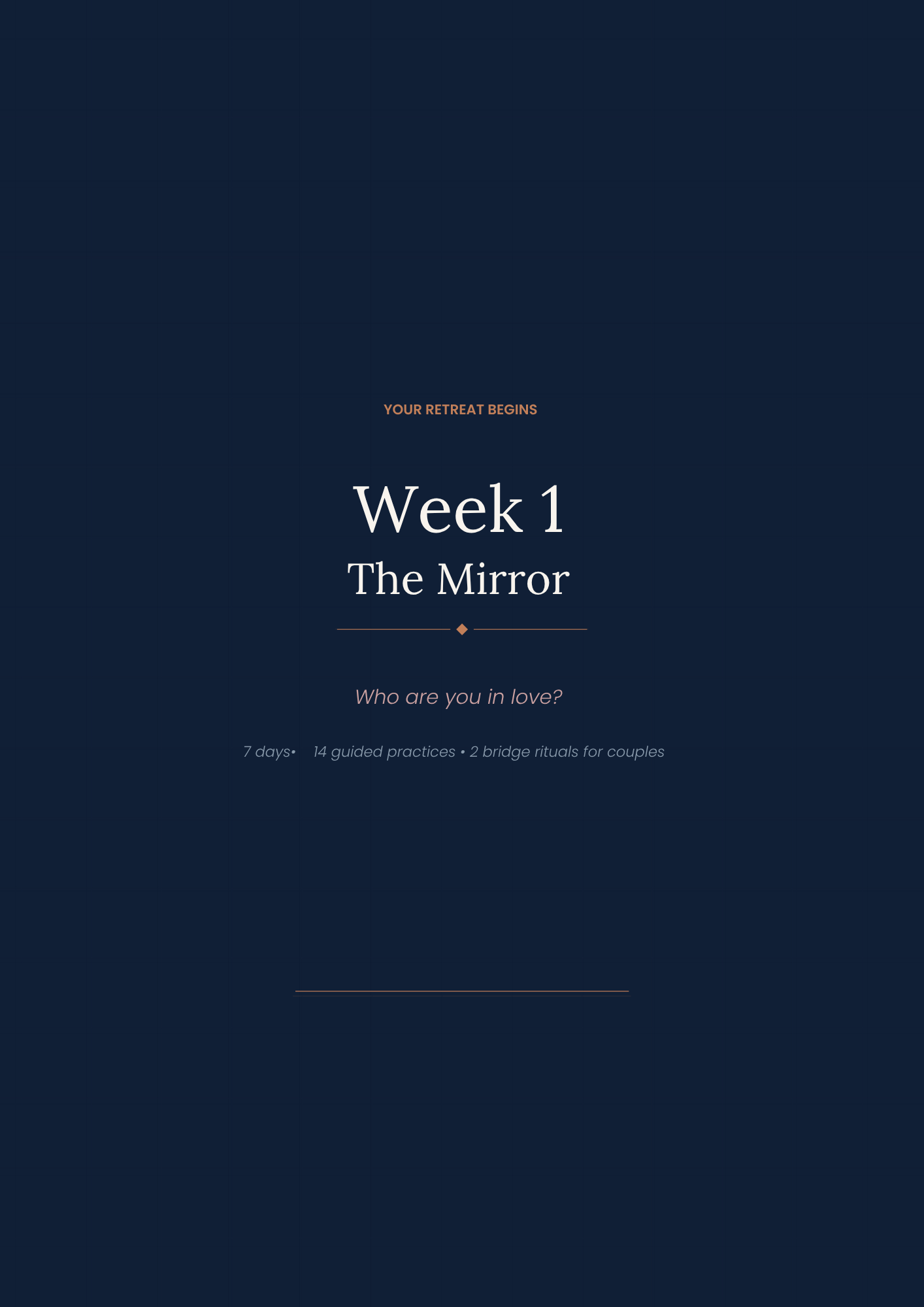 Week 1 opening page